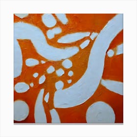 Abstract Orange And White Painting 1 Canvas Print