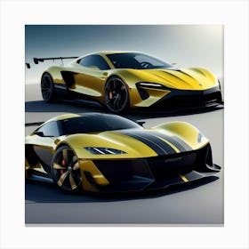 yellow sports cars Canvas Print