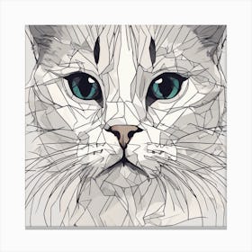 Abstract Cat Portrait Canvas Print