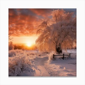 Sunrise In Winter Canvas Print