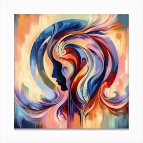 Abstract Of A Woman'S Head Canvas Print