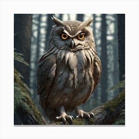 Owl In The Forest 133 Canvas Print