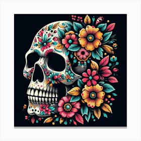 Floral Skull Canvas Print