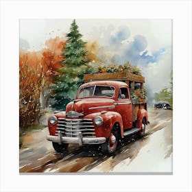 Christmas Truck Canvas Print