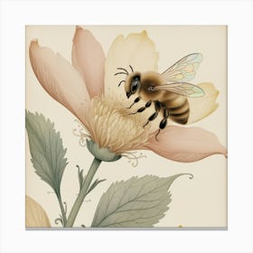 Bee On A Flower 1 Canvas Print