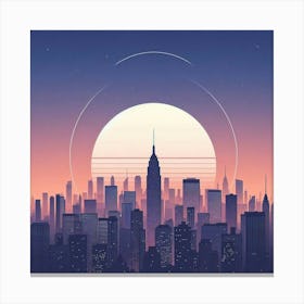 Sunset In New York City Canvas Print