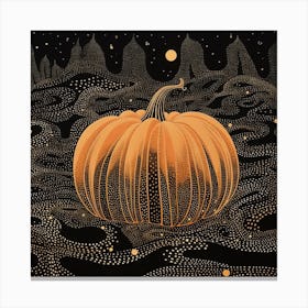 Yayoi Kusama Inspired Pumpkin Black And Orange 2 Canvas Print
