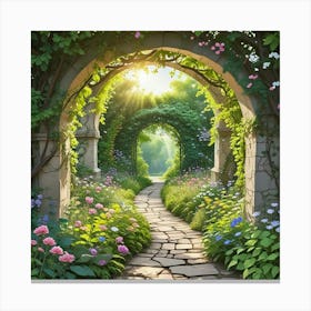 Into The Garden Ai Art Wall Art Design Illustration (4) Canvas Print