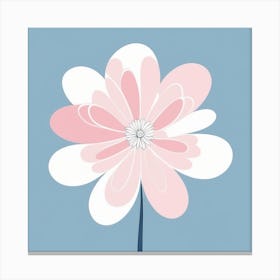 A White And Pink Flower In Minimalist Style Square Composition 237 Canvas Print