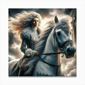 Woman On A Horse Canvas Print
