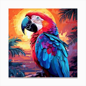 Sunset Parrot Canvas Print