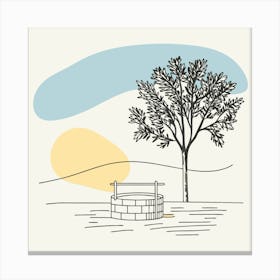 Tree And A Well Canvas Print