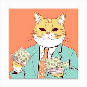 Cat In Business Suit Canvas Print