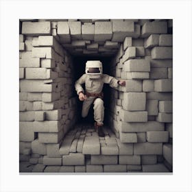 Astronaut In A Tunnel Canvas Print
