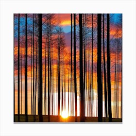Sunset In The Forest 13 Canvas Print