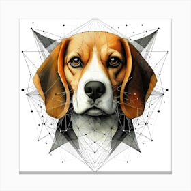 Beagle Head - Abstract Line Art Illustration 224 Canvas Print