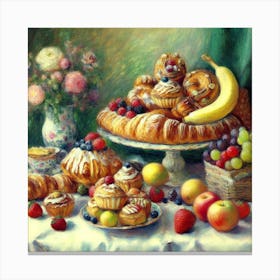 Fruit And Pastries 1 Canvas Print