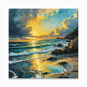 Sunset On The Beach 5 Canvas Print