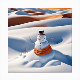 Snowman In The Desert 3 Canvas Print