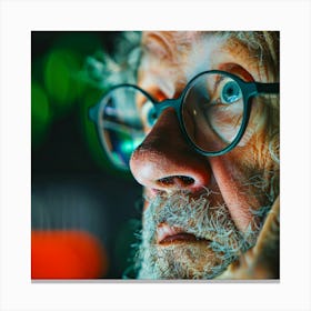 Old Man With Glasses 3 Canvas Print