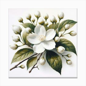 White Jasmine Flower 1 Canvas Print