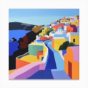 Abstract Travel Collection Santorini Greece 2 Canvas Print