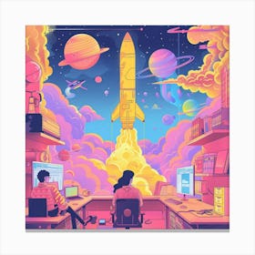 Space Rocket 4 Canvas Print