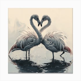 Flamingos In Love 11 Canvas Print