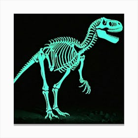 Glow In The Dark Dinosaur Skeleton 4 Canvas Print