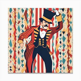 Ringmaster Circus Retro Canvas Print