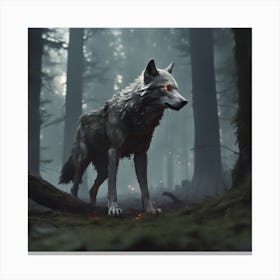 Wolf In The Forest 85 Canvas Print