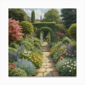 Garden Path, Into The Garden Canvas Print