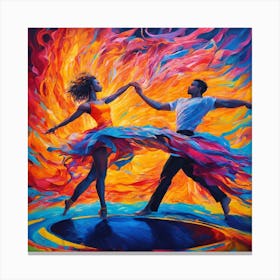 Dancers In Flames Canvas Print