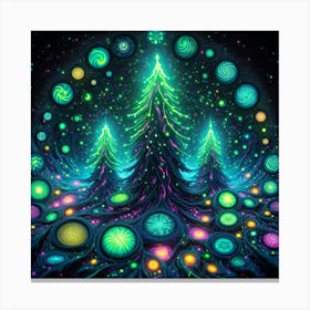 Psychedelic Christmas Tree Canvas Print