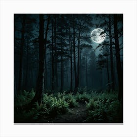 Full Moon In The Forest 15 Canvas Print