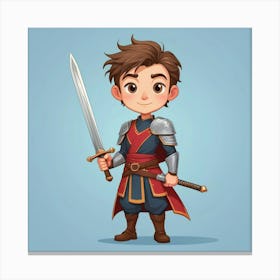 Default Sword Simple Cartoon Vector Character Design 1 Canvas Print