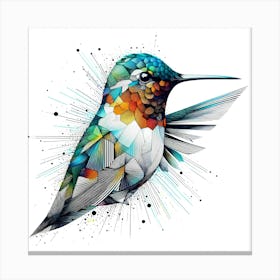 Colibri Bird - Abstract Line Art Illustration 103 Canvas Print