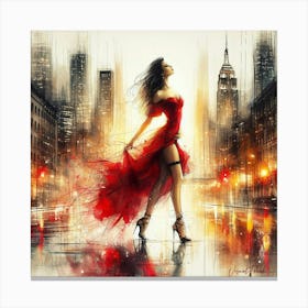 Sunset In The Urban City Canvas Print