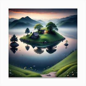 House On An Island Canvas Print