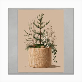 Christmas Tree In A Pot 2 Canvas Print