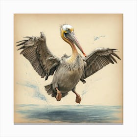 Pelican In Flight 2 Canvas Print