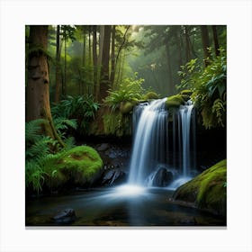 Waterfall In The Forest 2 Canvas Print