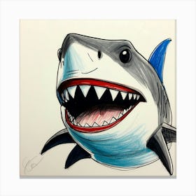 Shark Drawing 18 Canvas Print