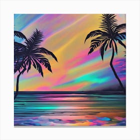 Sunset Palm Trees Canvas Print