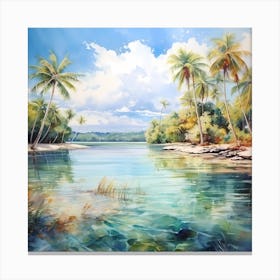 AI Caribbean Watercolor Marvel Canvas Print