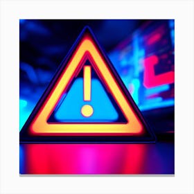 Cyber Security Warning Sign Canvas Print