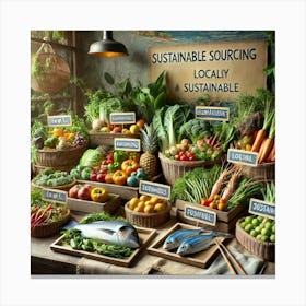 A Scene Representing Sustainable Sourcing Practice Canvas Print