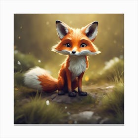 Cute little fox 1 Canvas Print