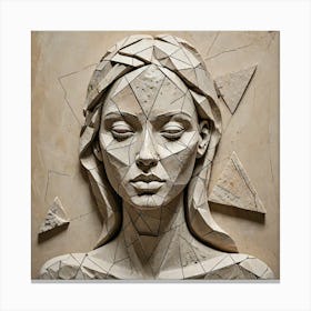 Abstract Art Of Woman Made With Stone And Triangle And Lines 3270900675 Leinwandbild