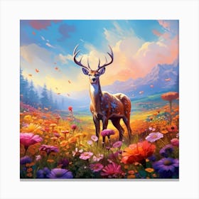 Deer In The Meadow Canvas Print